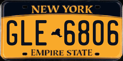 NY license plate GLE6806