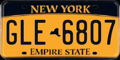 NY license plate GLE6807