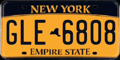 NY license plate GLE6808