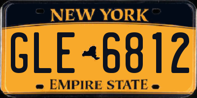 NY license plate GLE6812