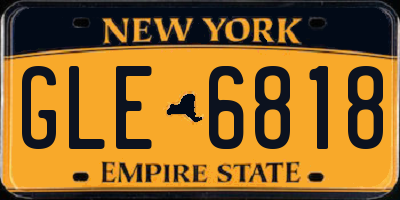 NY license plate GLE6818