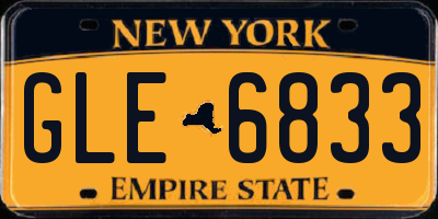 NY license plate GLE6833
