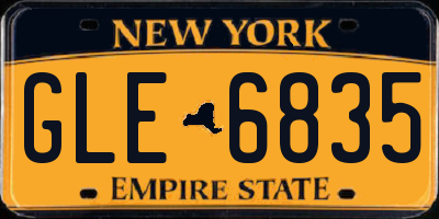 NY license plate GLE6835