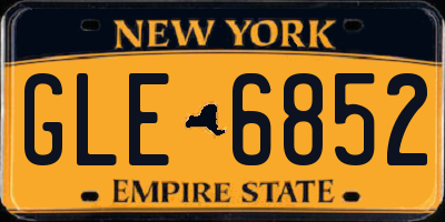 NY license plate GLE6852