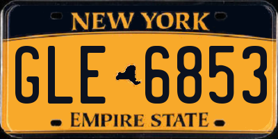 NY license plate GLE6853