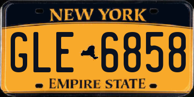 NY license plate GLE6858