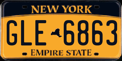 NY license plate GLE6863