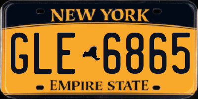 NY license plate GLE6865