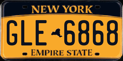 NY license plate GLE6868