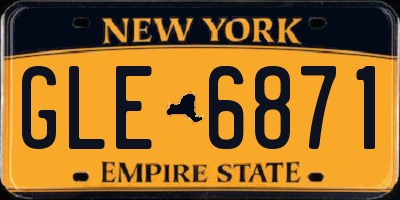NY license plate GLE6871