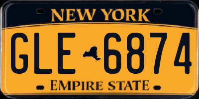 NY license plate GLE6874
