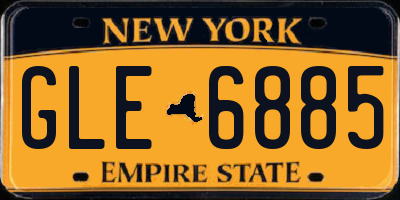 NY license plate GLE6885