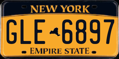 NY license plate GLE6897