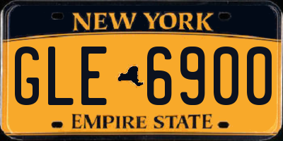 NY license plate GLE6900