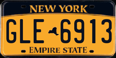 NY license plate GLE6913