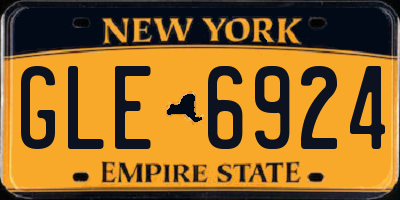 NY license plate GLE6924