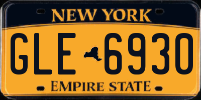 NY license plate GLE6930