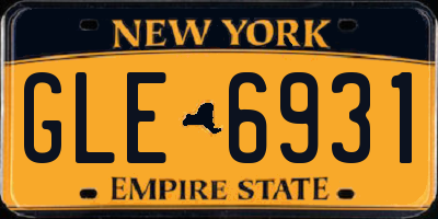 NY license plate GLE6931