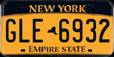 NY license plate GLE6932