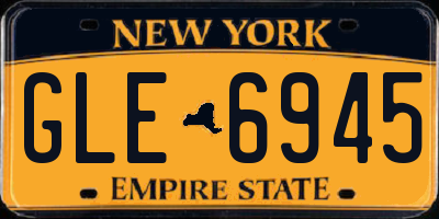 NY license plate GLE6945