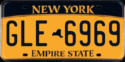 NY license plate GLE6969