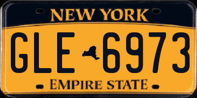 NY license plate GLE6973
