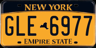 NY license plate GLE6977