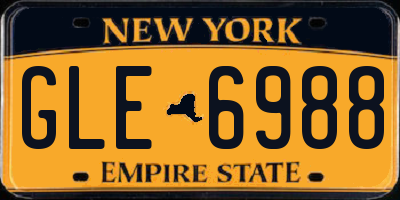 NY license plate GLE6988