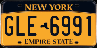 NY license plate GLE6991