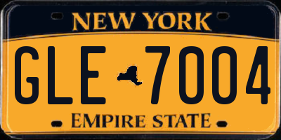 NY license plate GLE7004