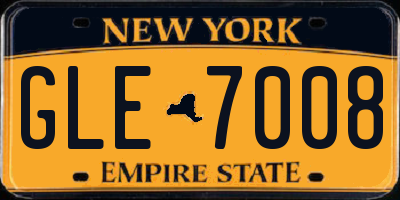 NY license plate GLE7008