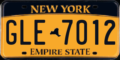 NY license plate GLE7012