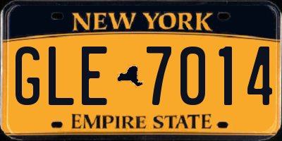 NY license plate GLE7014