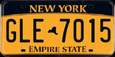 NY license plate GLE7015