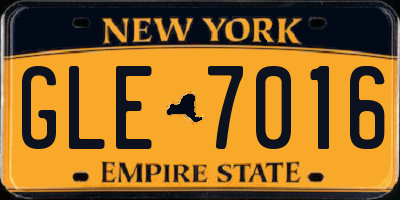 NY license plate GLE7016