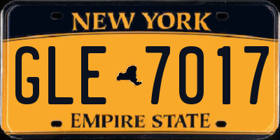 NY license plate GLE7017
