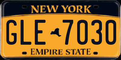 NY license plate GLE7030