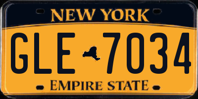 NY license plate GLE7034