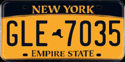 NY license plate GLE7035