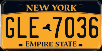 NY license plate GLE7036