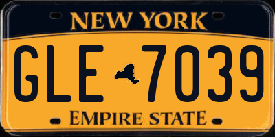 NY license plate GLE7039