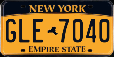 NY license plate GLE7040