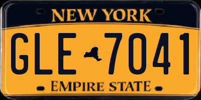 NY license plate GLE7041