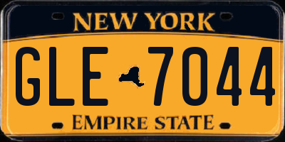 NY license plate GLE7044