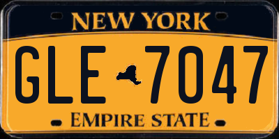 NY license plate GLE7047