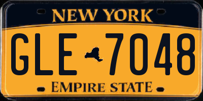NY license plate GLE7048