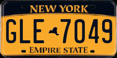 NY license plate GLE7049
