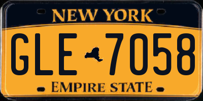 NY license plate GLE7058
