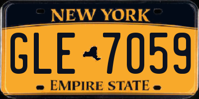 NY license plate GLE7059