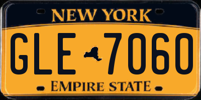 NY license plate GLE7060